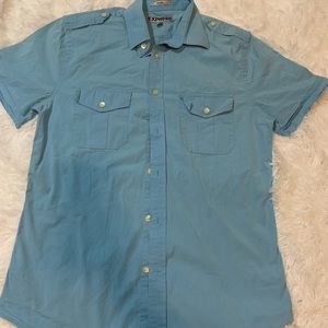 men’s express button down short sleeve